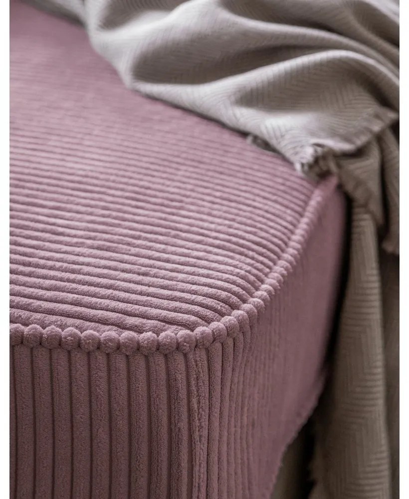 Szaroróżowy sztruksowy szezlong (prawostronny) Chic Charlotte – Miuform