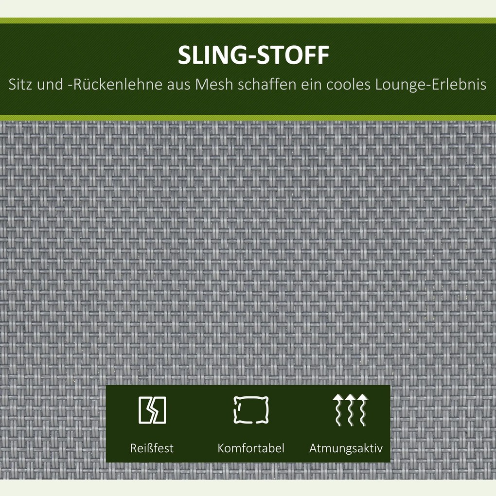 Outsunny Huśtawka Ogrodowa 3-osobowa z Regulowanym Dachem Szara | Aosom PL