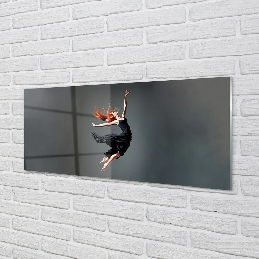 Szklany Panel Elegancja w Czarnej Sukni