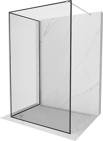 Mexen Kioto ścianka prysznicowa Walk-in 130 x 80 cm, czarna ramka, chrom - 800-130-212-01-70-080