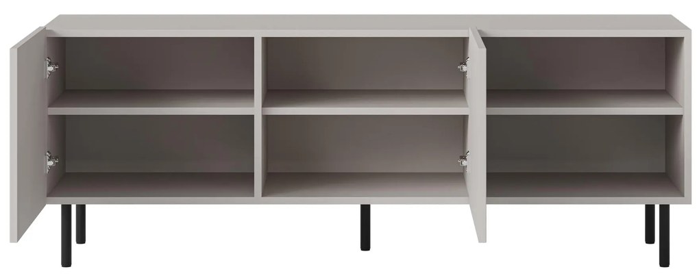 PAXOS RTV-1 TV stolik RTV 150 cm,kaszmirowy nowoczesny ryflowane fronty