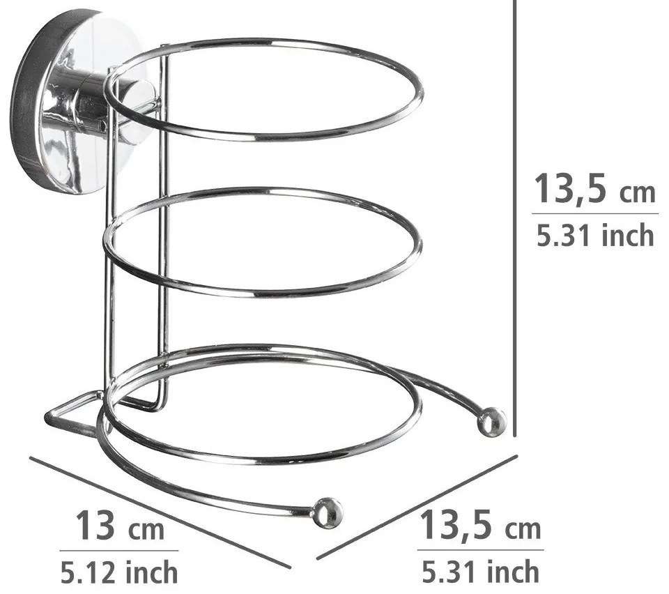 Uchwyt na suszarkę do włosów MILAZZO, Vacuum-Loc - stal chromowana, WENKO