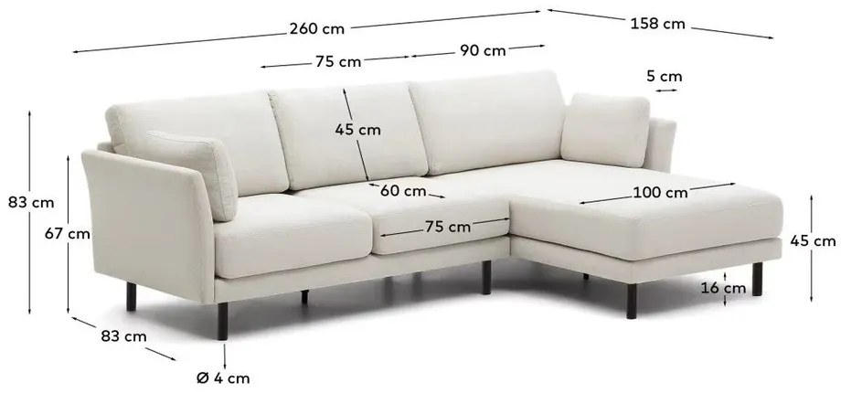 Kremowy narożnik Gilma – Kave Home