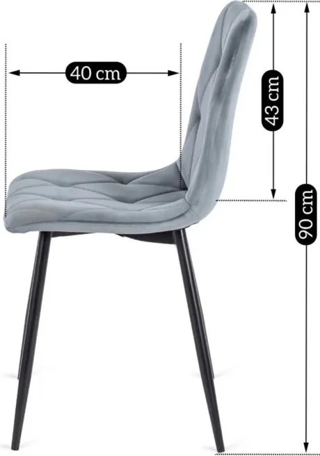 Zestaw Stół Kwadratowy Rozkładany MAX 80-160 cm Dąb Craft/Czarny i 6 Krzeseł ROBIN Szarych Welurowych