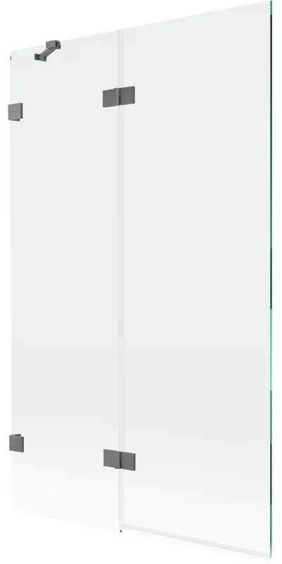 Mexen Lunar parawan nawannowy 2-skrzydłowy lewy 110 x 150 cm, transparent, gun metal - 897-110-100-95-00-L