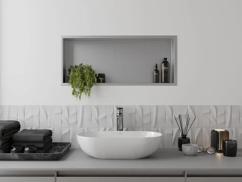 Mexen X-Wall-R półka wnękowa z kołnierzem 75 x 30 cm, inox - 1910753010