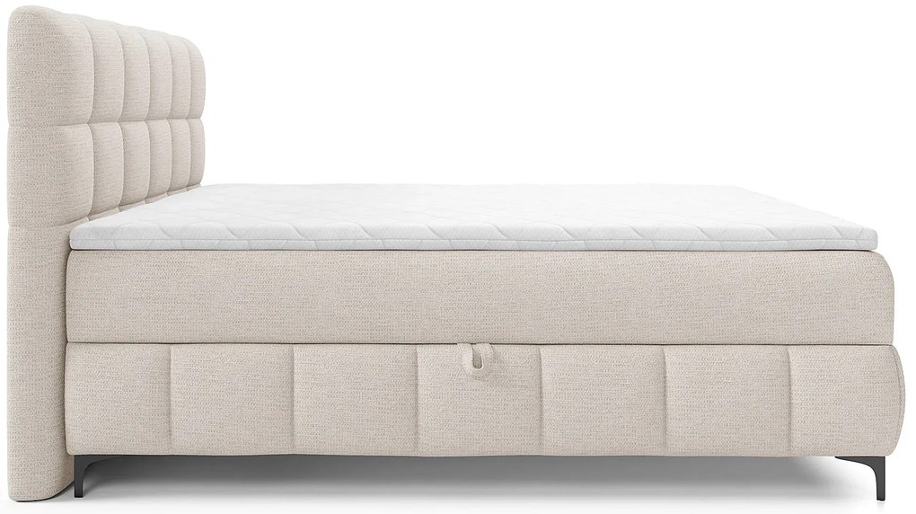 Kremowe pikowane łóżko kontynentalne 5 rozmiarów B8-L09