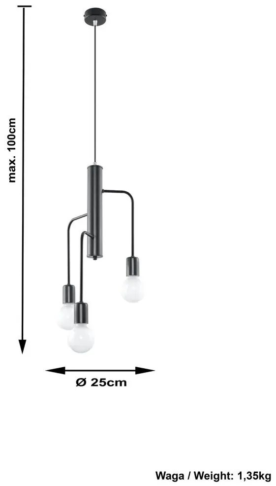 Regulowany loftowy żyrandol LED 4S E756 G1-Z61
