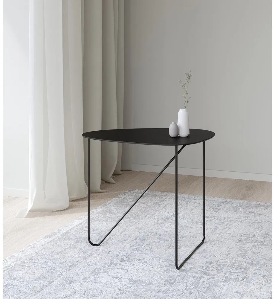 Czarny metalowy stolik 44x50 cm Curve L Bull – LIND DNA