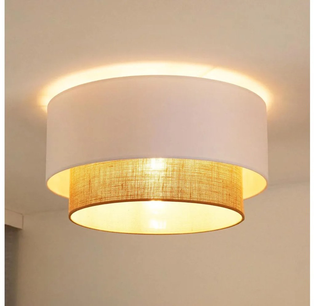 Duolla - Lampa sufitowa BOHO 1xE27/15W/230V śr. 45 cm biała/brązowa