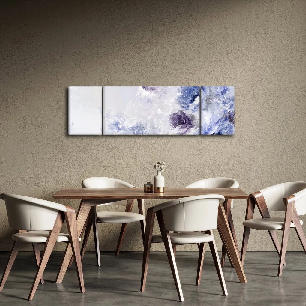 Obraz - Kwiaty, teksturowane malarstwo (170x50 cm)