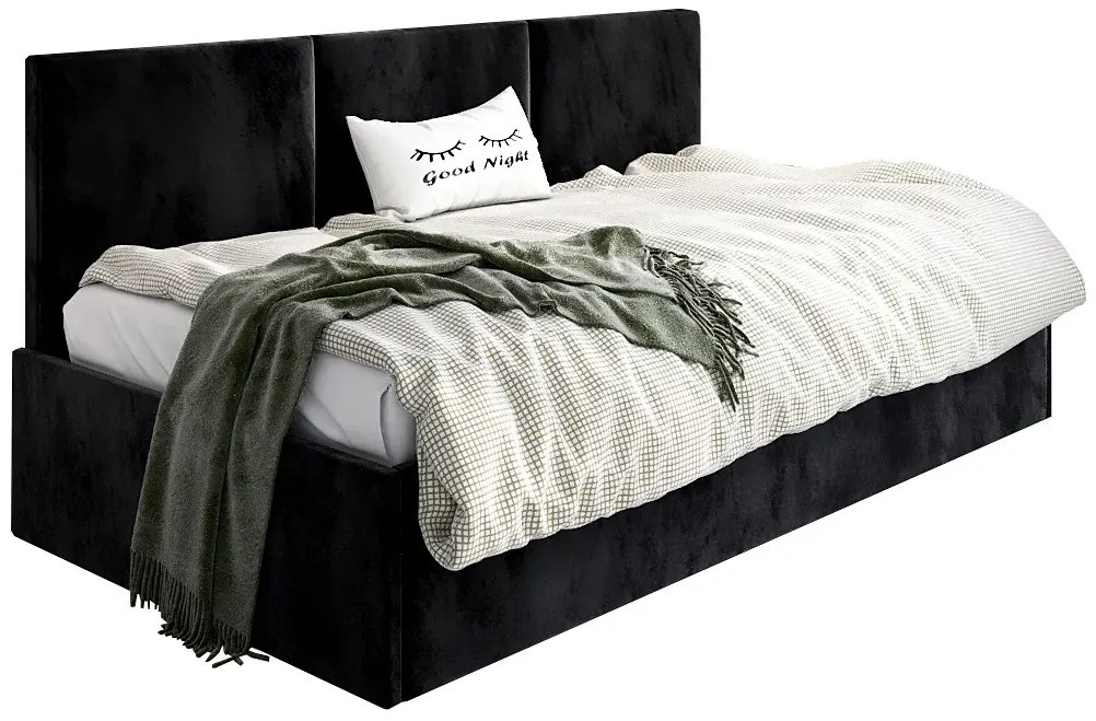 Czarne młodzieżowe łóżko sofa Sorento 4X - 4 rozmiary