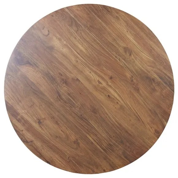 Brązowy okrągły stół z blatem z drewna akacjowego ø 140 cm Quenza – Light & Living