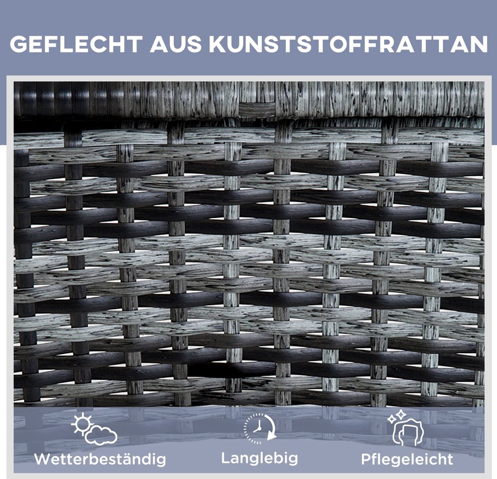 Outsunny Leżak Ogrodowy Technorattan Nowy Zestaw Leżaków Ogrodowych 3 Częściowy Komfortowy 200 cm Durable Dla Ogrodu | Aosom PL
