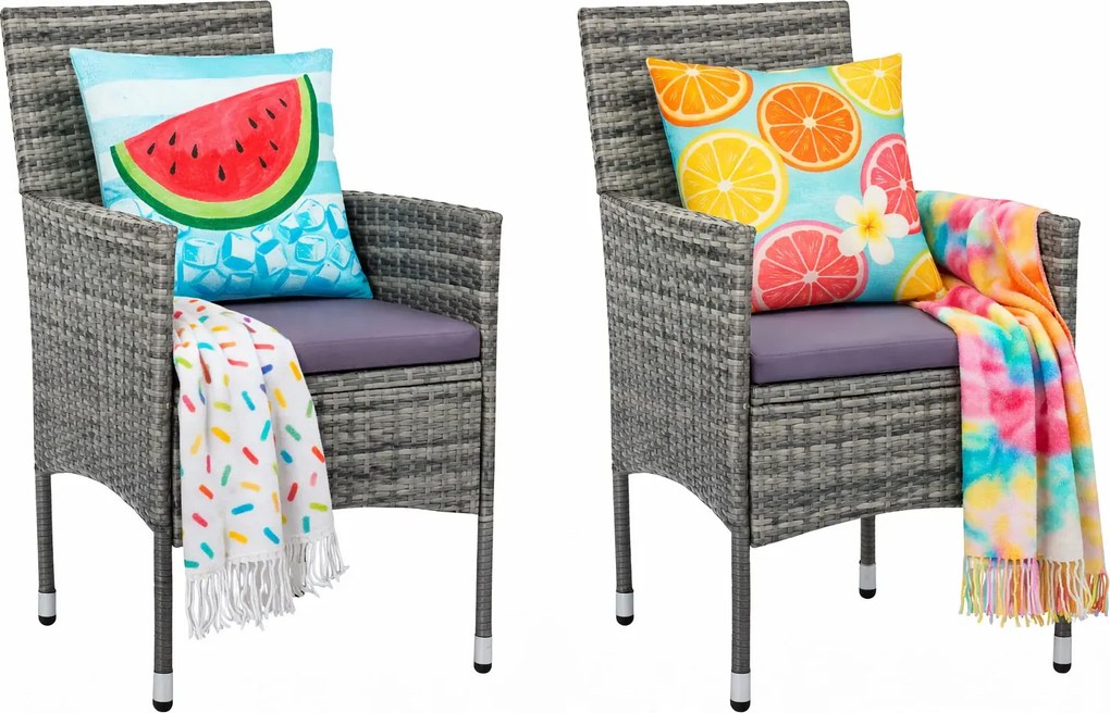 Komplet szarych krzeseł ogrodowych M8-B95