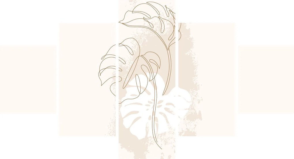 Obraz - Line art monstera N⁰1 (125x70 cm)