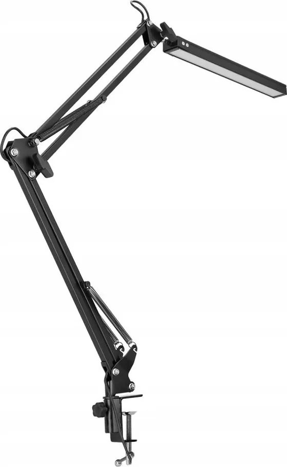 Ściemnialna lampka biurkowa LED z zaciskiem LED/10W/5V 3000/4000/6000K czarna