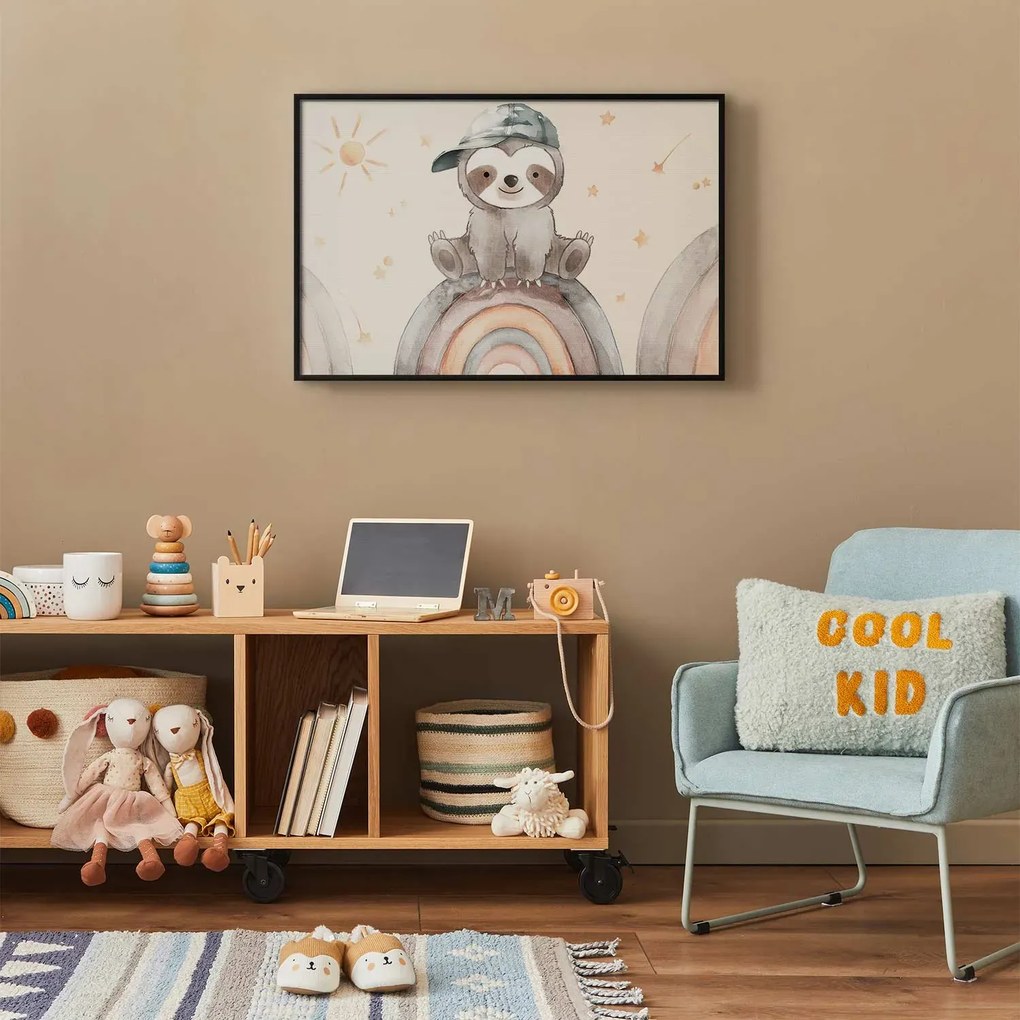 Plakat Pośród gwiazdek i tęcz 42x29,7 cm z ramą czarną bez marginesu ARTGEIST B