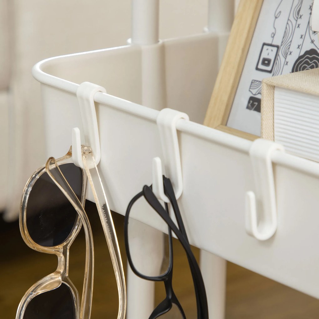 HOMCOM Wózek serwisowy z 3 koszami na półki