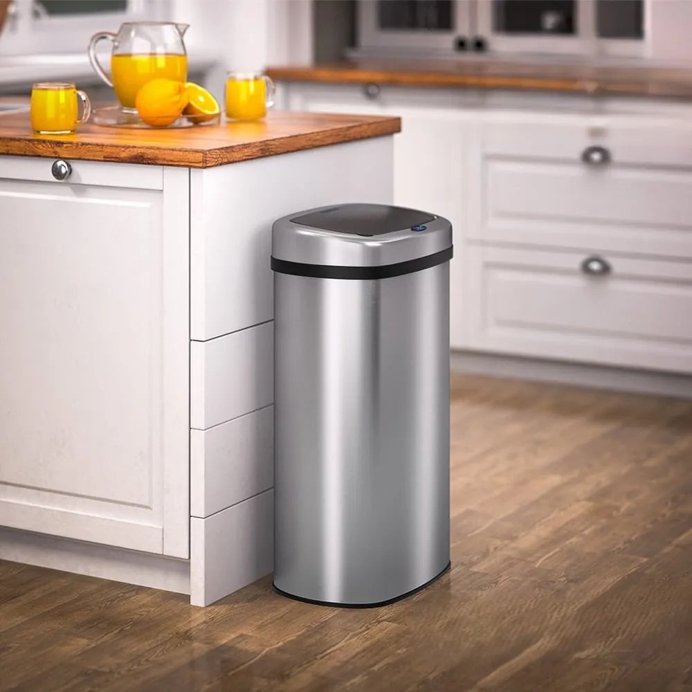Kosz na śmieci DEUS z czujnikiem, 58 litrów, srebrna Jurhan