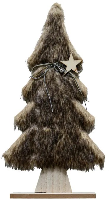 Choinka dekoracyjna z futerkiem LUSH 41 cm - różne kolory Kolor: Brązowy