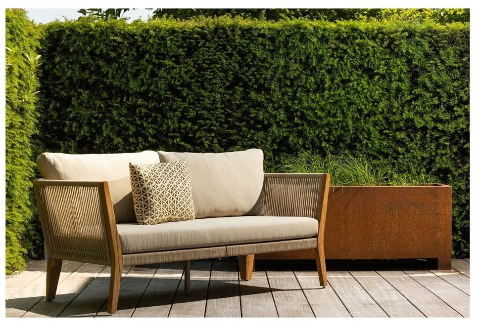 Beżowo-naturalna sofa ogrodowa z litego drewna dębowego San Remo – Exotan