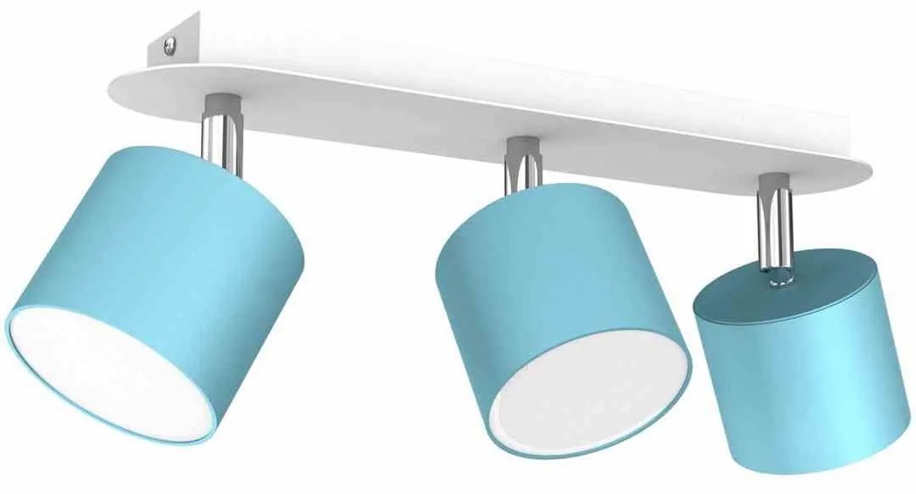 Lampa sufitowa DIXIE BLUE/WHITE 3xGX53, potrójna, na listwie niebieska, biała