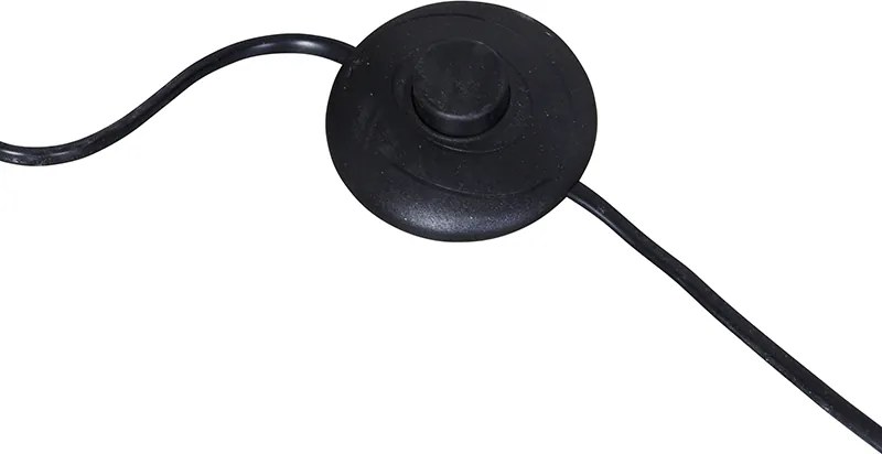 Nowoczesna lampa łukowa czarna z białym regulowanym bez klosza - XXL