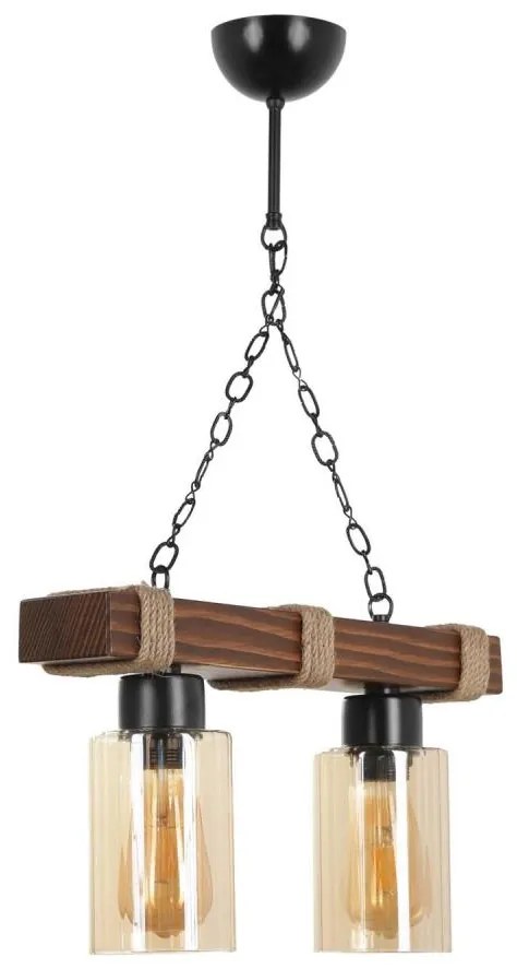 Żyrandol na łańcuchu JASMIN 2xE27/40W/230V brązowy/beżowy