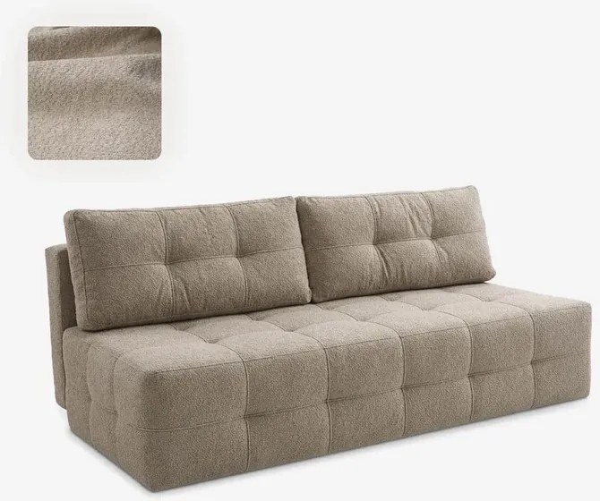 Sofa z Funkcją Spania MORANA Kremowa Boucle Nowoczesna