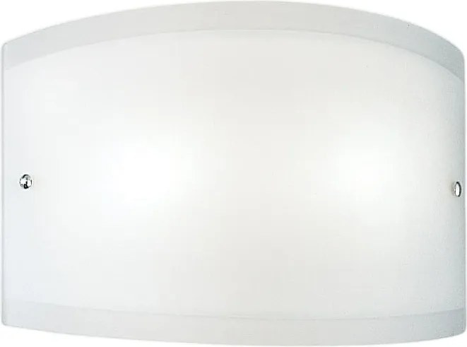 Kinkiet Lecce z białego szkła satynowego, chromowane detale, E27 max 42 W, IP20, 35x12 cm