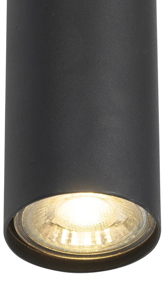 Inteligentna lampa wisząca czarna w komplecie z 5 żarówkami Wifi GU10 - Jeana Nowoczesny Oswietlenie wewnetrzne