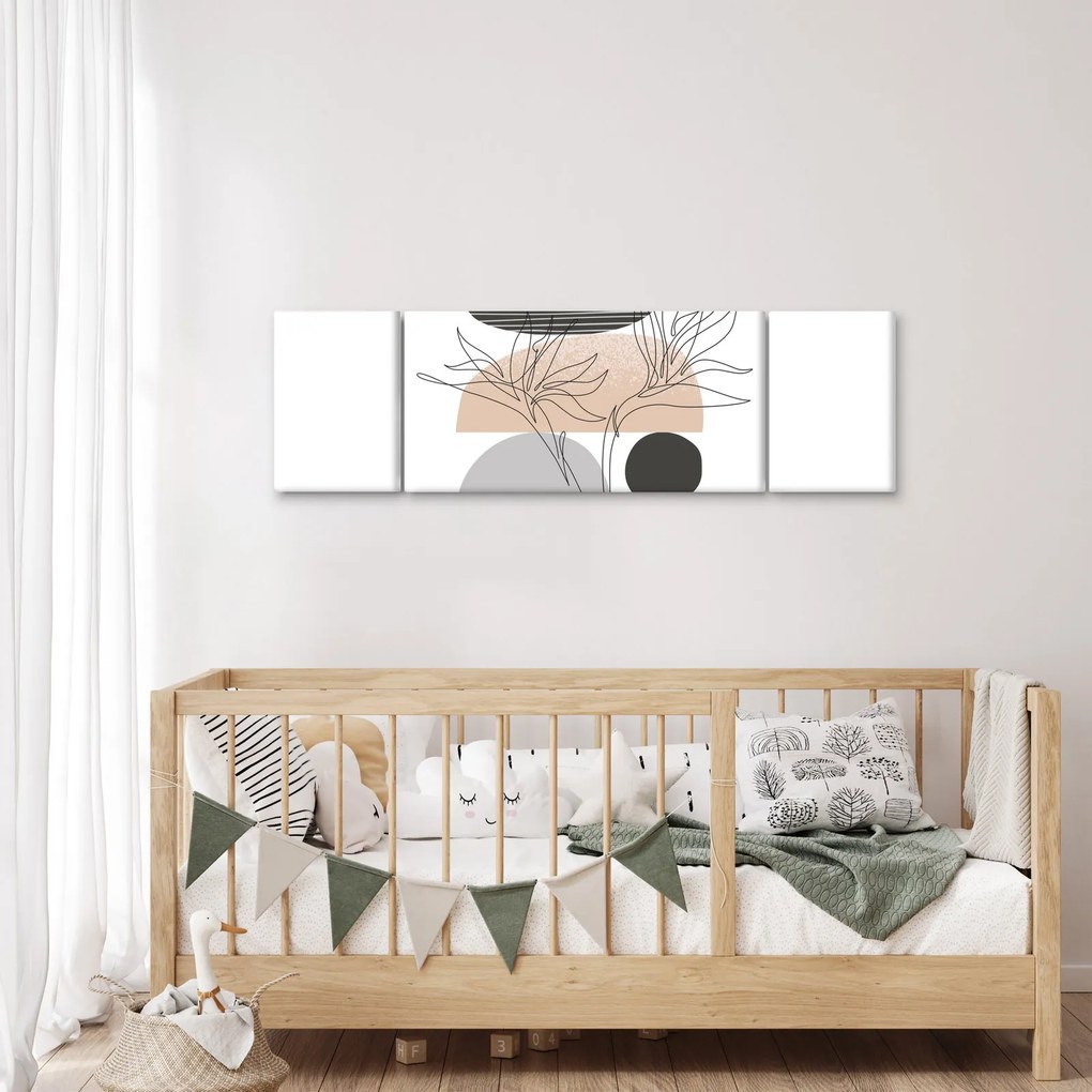 Obraz - Line art flowers N⁰2 (170x50 cm)
