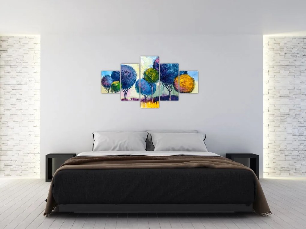 Obraz drzew kopułowych, obraz olejny (125x70 cm)