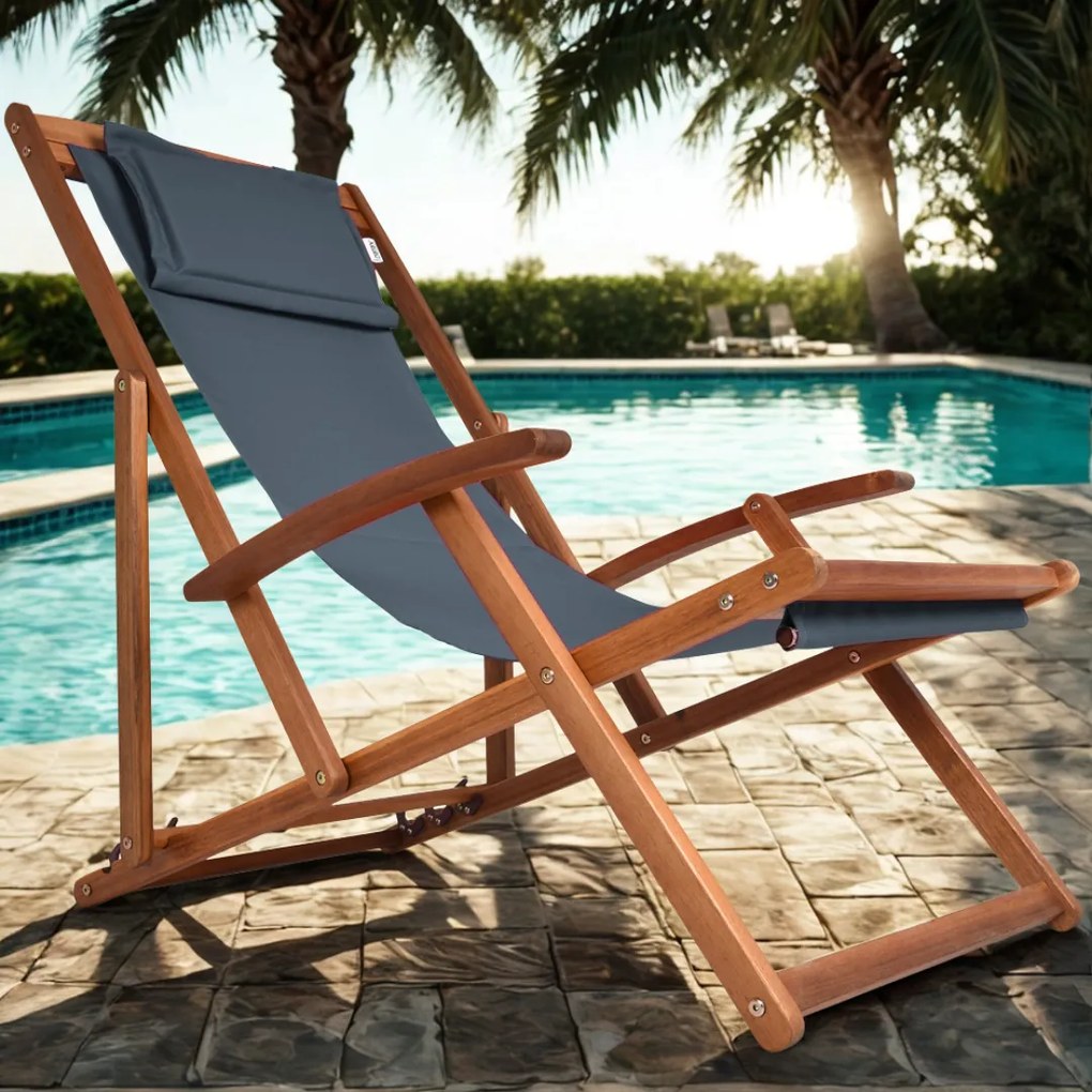 Leżak ogrodowy SIENA, 65x87x102cm, antracytowa Jurhan