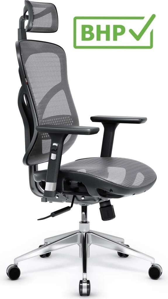 Fotel biurowy Diablo V-Basic, zgodny z normą BHP, kolor czarno-szary