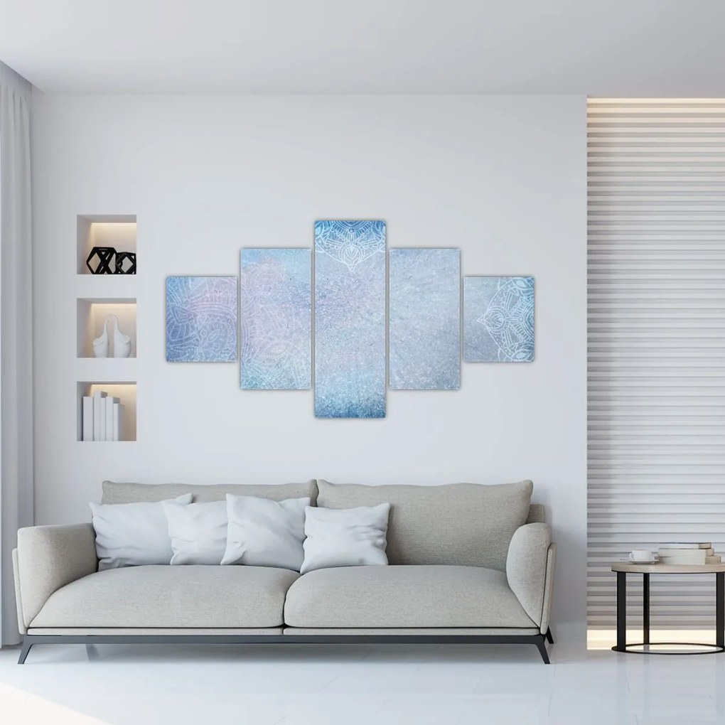 Obraz - Mandale w niebieskim (125x70 cm)