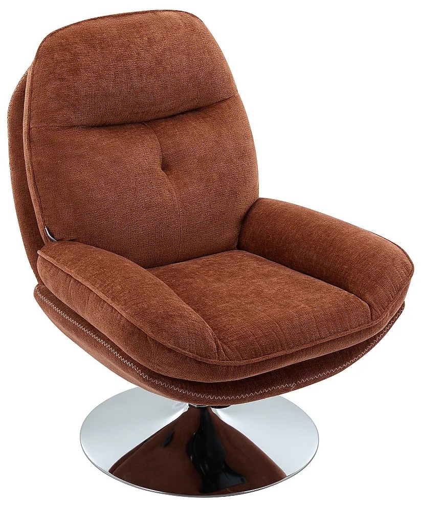 Fotel obrotowy z terakotową teksturowaną tapicerką - ILMACA