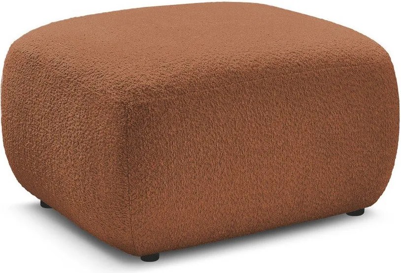 Pomarańczowy podnóżek z materiału bouclé Montaigne – Bobochic Paris