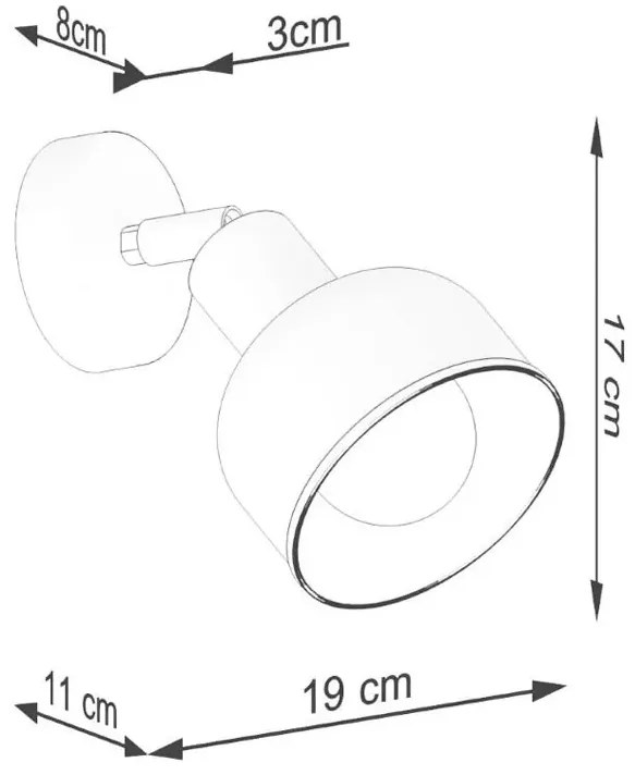 Biały metalowy kinkiet reflektorek w stylu loft - 3X A625 C2-L60