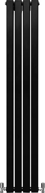 Grzejniki panelowe designerskie, matowo czarne, 1600 mm x 280 mm