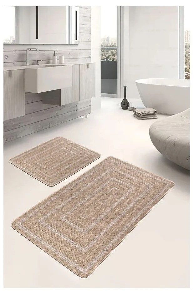 Brązowe dywaniki łazienkowe zestaw 2 szt. 60x100 cm – Mila Home