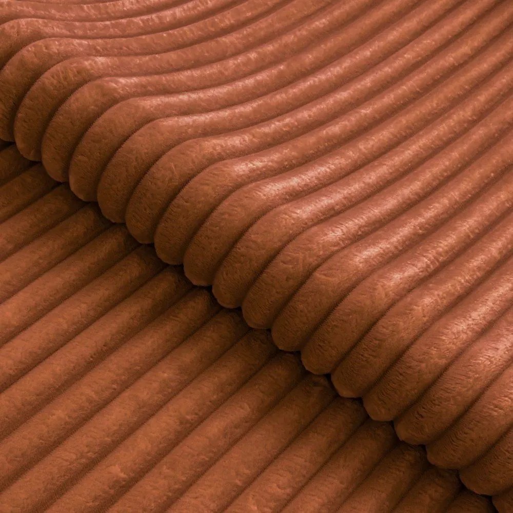 Sztruksowy narożnik w kolorze terakoty (prawostronny/w kształcie litery L) Marbeya – Ropez