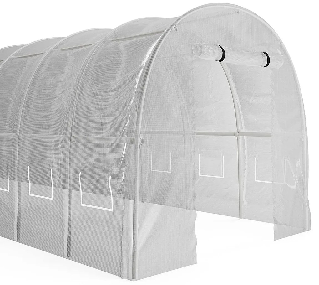 Szklarnia tunelowa o stalowej konstrukcji 12 m² - dł. 400 x szer. 300 x wys. 200 cm - Biały - IPOMEA