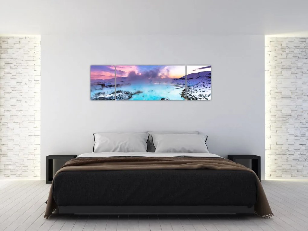 Obraz - Błękitna laguna na Islandii (170x50 cm)