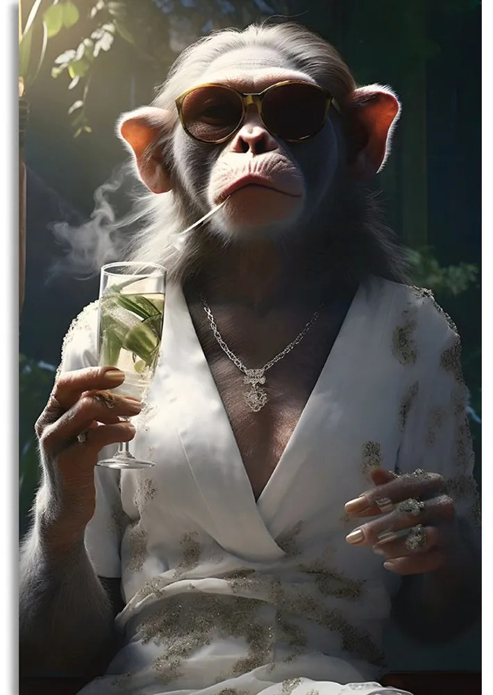 Obraz zwierzęcy gangster małpa