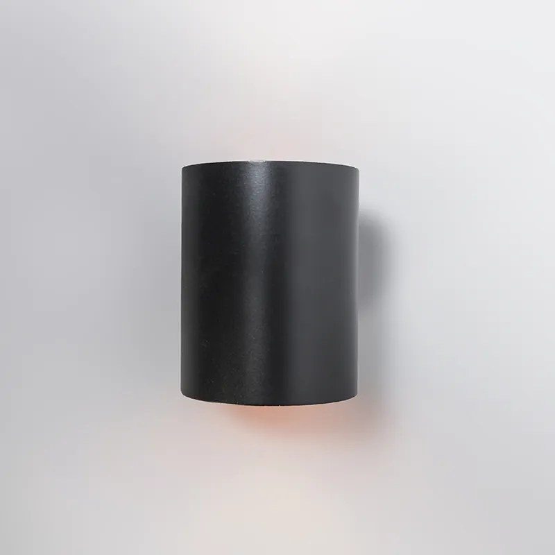 Lampa ścienna czarna ze złotym okrągłym kloszem - Sola Nowoczesny Oswietlenie wewnetrzne