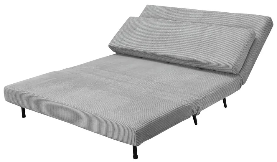 Jasnoszara sztruksowa rozkładana sofa 140 cm Mallory – Støraa