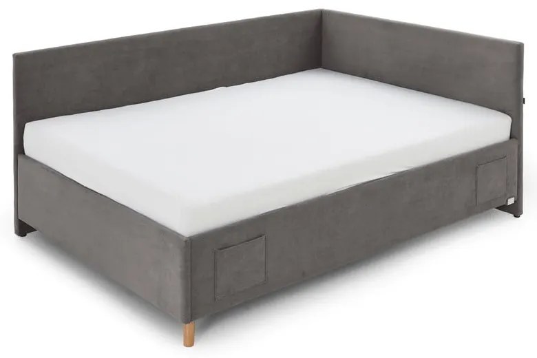 Antracytowe narożne łóżko dziecięce 140x200 cm Cool – Meise Möbel