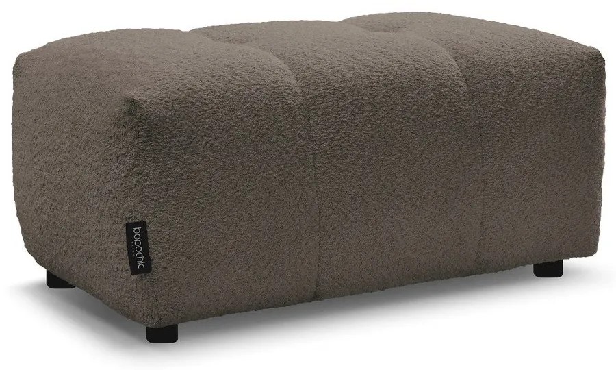 Brązowy podnóżek z materiału bouclé Roxelane – Bobochic Paris